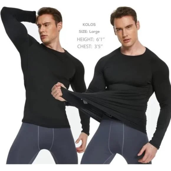 New 5 Pack Men's Thermal Compression Shirt Fleece Lined Long Sleeve - Picture 3 of 8